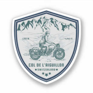 Adesivo Col de l'Aiguillon passeio de moto pelos alpes suí