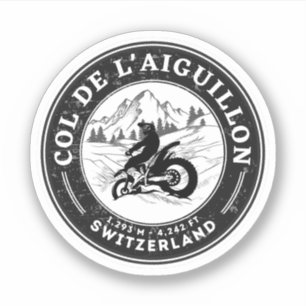Adesivo Col de l'Aiguillon passeio de moto pelos alpes suí