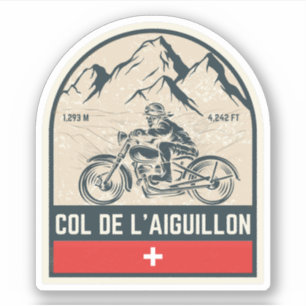 Adesivo Col de l'Aiguillon passeio de moto pelos alpes suí