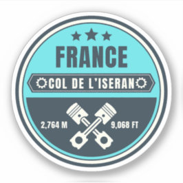 Adesivo Col de l'Iseran francês Alpes passeio de moto