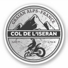 Adesivo Col de l'Iseran francês Alpes passeio de moto