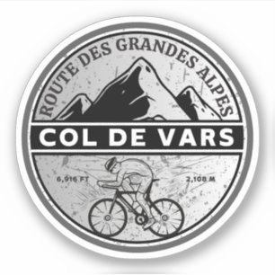 Adesivo Col de Vars Alpes francesas tour de bicicleta