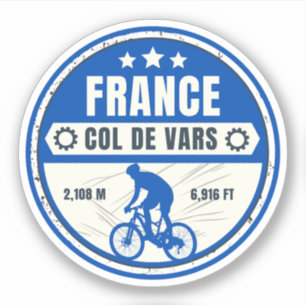 Adesivo Col de Vars Alpes francesas tour de bicicleta