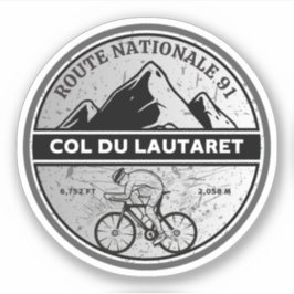 Adesivo Col du Lautaret Alpes franceses passeio de bicicle