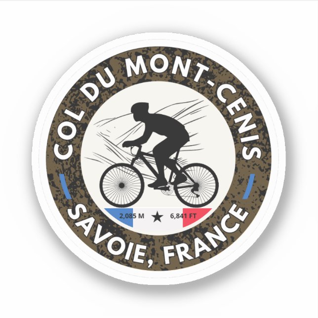 Adesivo Col du Mont Cenis maciço francês presentes Alpinos (Frente)