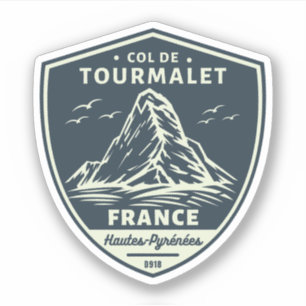 Adesivo Col du Tourmalet-viagem de passagem de montanha mo