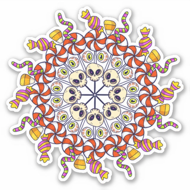 Adesivo Colagem de Doces Feliz Halloween (Frente)