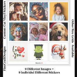 Adesivo Colagem de Foto/Imagem Personalizada 9 Quadrados