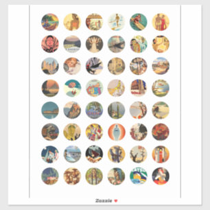 Adesivo Colagem de posters de Arte Vintage World Viagem Va
