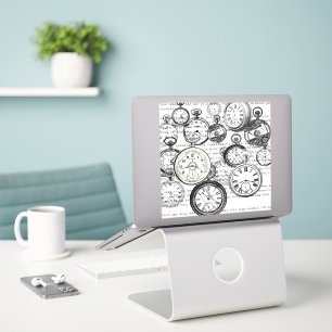 Adesivo Colagem de Relógio de Bolso Vitoriano Alice no Paí