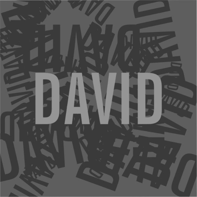 Adesivo Colagem legal de nomes modernos em preto e cinza (Frente)