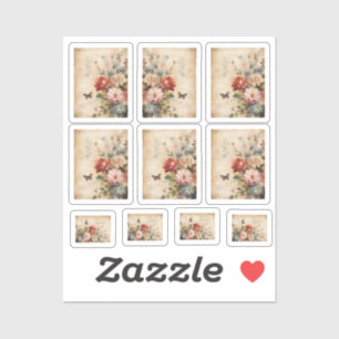 Adesivo Colagem vintage de Flores 1