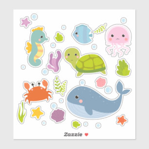 Adesivo Coleção 6 de Sealife Cute