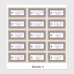 Adesivo Coleção de Casamentos de Praia de Starfish Burlap,