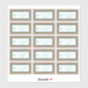 Adesivo Coleção de Casamentos de Praia Turquoise Starfish