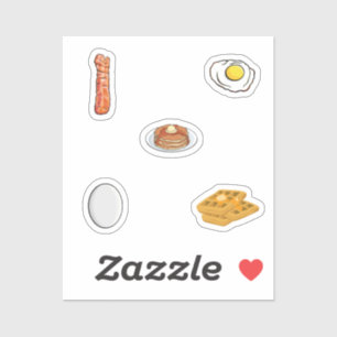 Adesivo Coleção de comidas do café da manhã