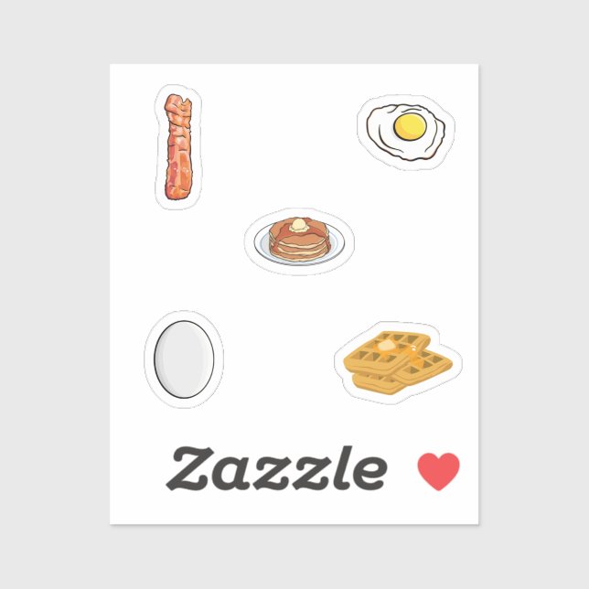 Adesivo Coleção de comidas do café da manhã (Folha)