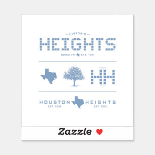 Adesivo Coleção de Design de altura, Azulejo azul, Houston