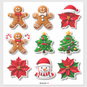 Adesivo Coleção de Ícones Festivos de Natal