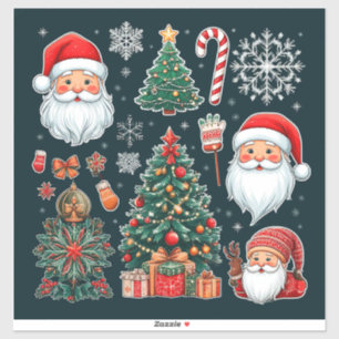 Adesivo Coleção de Ícones Festivos de Natal