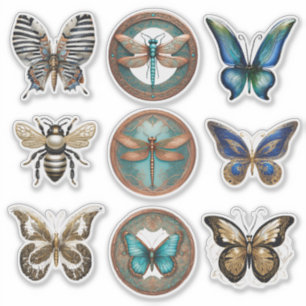 Adesivo Coleção de insetos e Borboletas Sticker