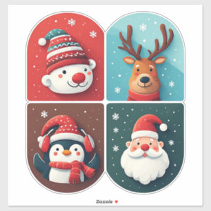 Adesivo Coleção de Personagens Festivas de Natal