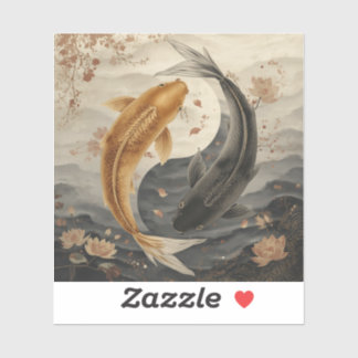 Adesivo Coleção de Pinturas de Peixes Koi Japoneses