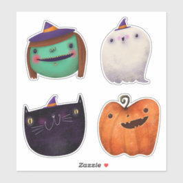 Adesivo Coleção de Spooky com Decoração de Halloween