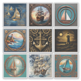 Adesivo Coleção de Sticker Náutico