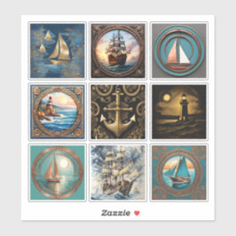 Adesivo Coleção de Sticker Náutico