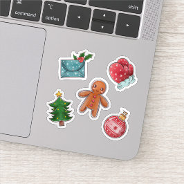 Adesivo Coleção de vinhetas de aquarela natalina