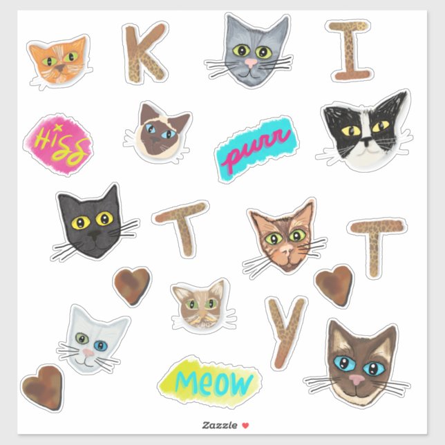 Adesivo Coleção Epic Cat Head Sticker (Folha)