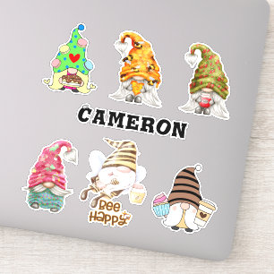 Adesivo Coleção Gnomo Adicionar Nome Comida de Abelhas Mel