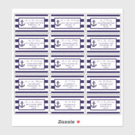 Adesivo Coleção Náutica de Casamentos com Stripe de Marinh