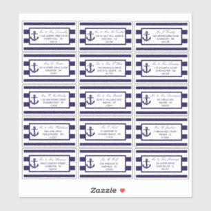 Adesivo Coleção Náutica de Casamentos com Stripe de Marinh