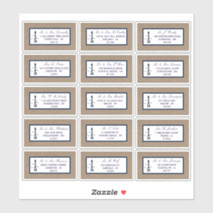 Adesivo Coleção Náutica De Casamentos De Burlap De Farol