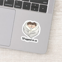 Adesivo Coleção Personalizada de Casal e Gato Aconchegante