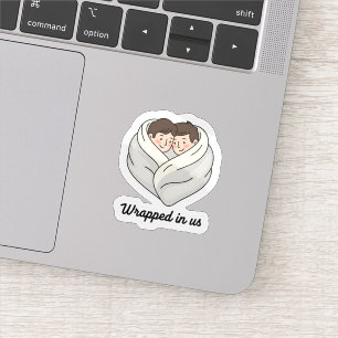 Adesivo Coleção Personalizada de Casal e Gato Aconchegante