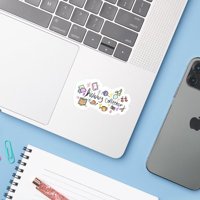 Adesivo Colecionador de Passatempos Divertidos (Notebook com iPhone)