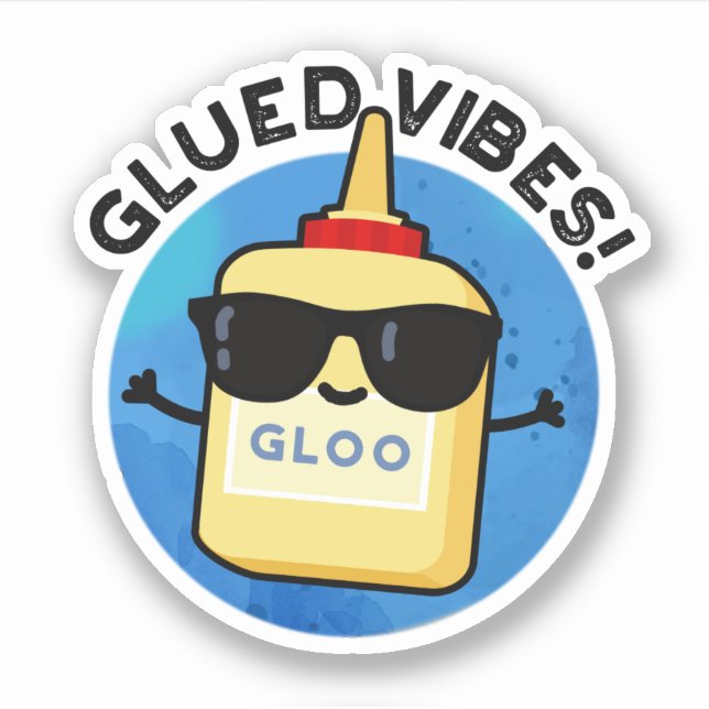Adesivo Coled Vibes Funny Glue Pun (Frente)