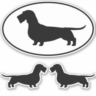 Adesivo Coletor de Silhueta de Cachshund Dachshund com Cab