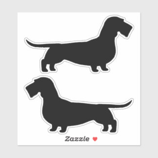 Adesivo Coletor de Silhuettes Cachshund Dachshund com Cabe