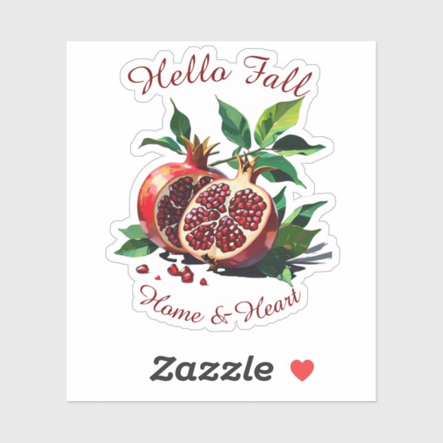 Adesivo Colheita de outono de Arte de Fruta com Vinheta de (Folha)