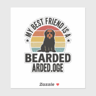 Adesivo Colie Barbudo Design de Amante de Cão Pôr do Sol V
