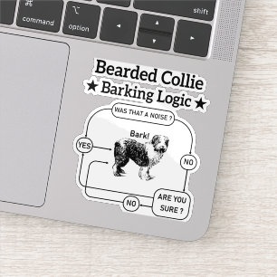 Adesivo Collie Barking Logic Engraçado Cão Sarcástico