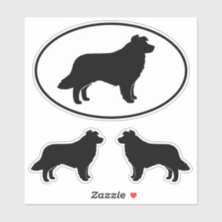 Adesivo Collie Dog Silhout Vinyl Sticker Set