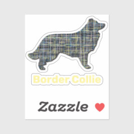 Adesivo Collie Dog Yellow & Black Grid Line Stick