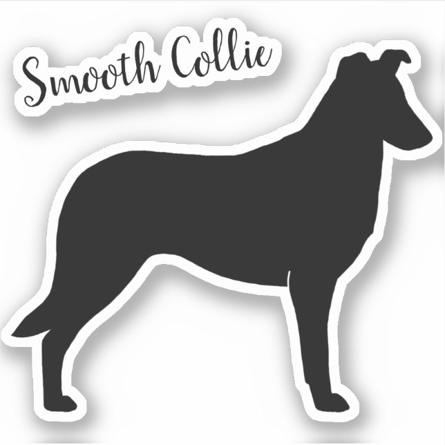 Adesivo Collie Silhouette Dog Break Vinil Sticker (Frente)