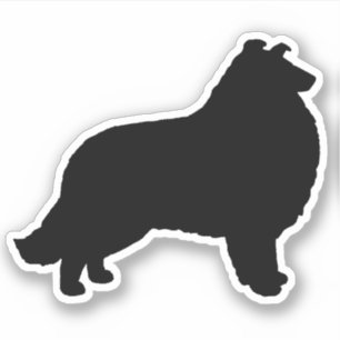 Adesivo Collie Silhouette Dog Brey Sticker