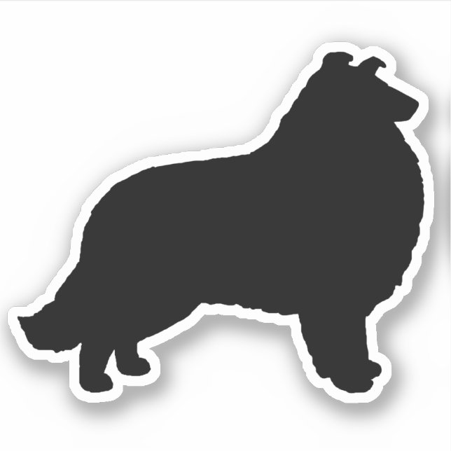 Adesivo Collie Silhouette Dog Brey Sticker (Frente)